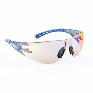 Wraparound safety glasses with a range of stylish lens colours