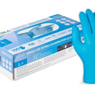 Single-use medical nitrile examination gloves