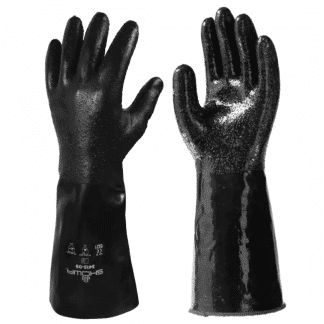 SHOWA 3415 Fully Coated Gauntlet Work Gloves with Textured Grip